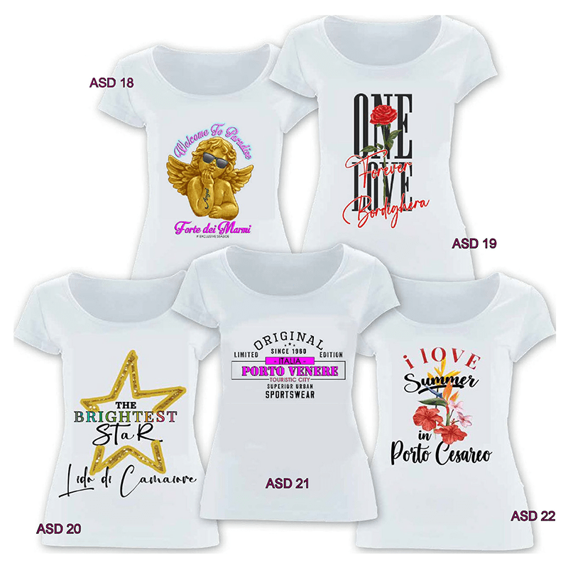 T-shirts donna souvenir in cotone 100%