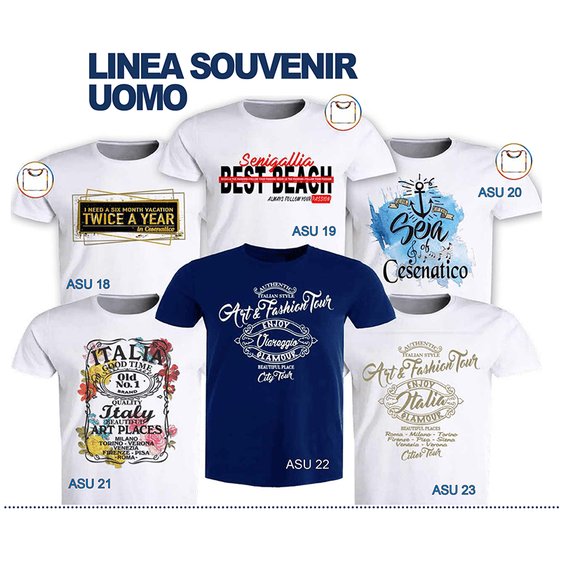 T-shirts uomo souvenir in cotone 100%